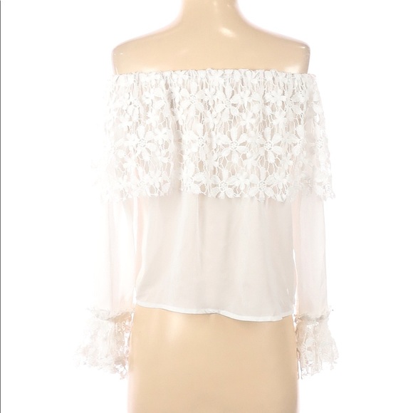 Love+Harmony White Off The Shoulder Blouse S - Picture 2 of 2